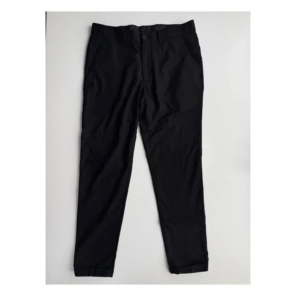 ZARA‎ Comfort Suit Pants Slim Dress Trousers Mens 30 Black Classic